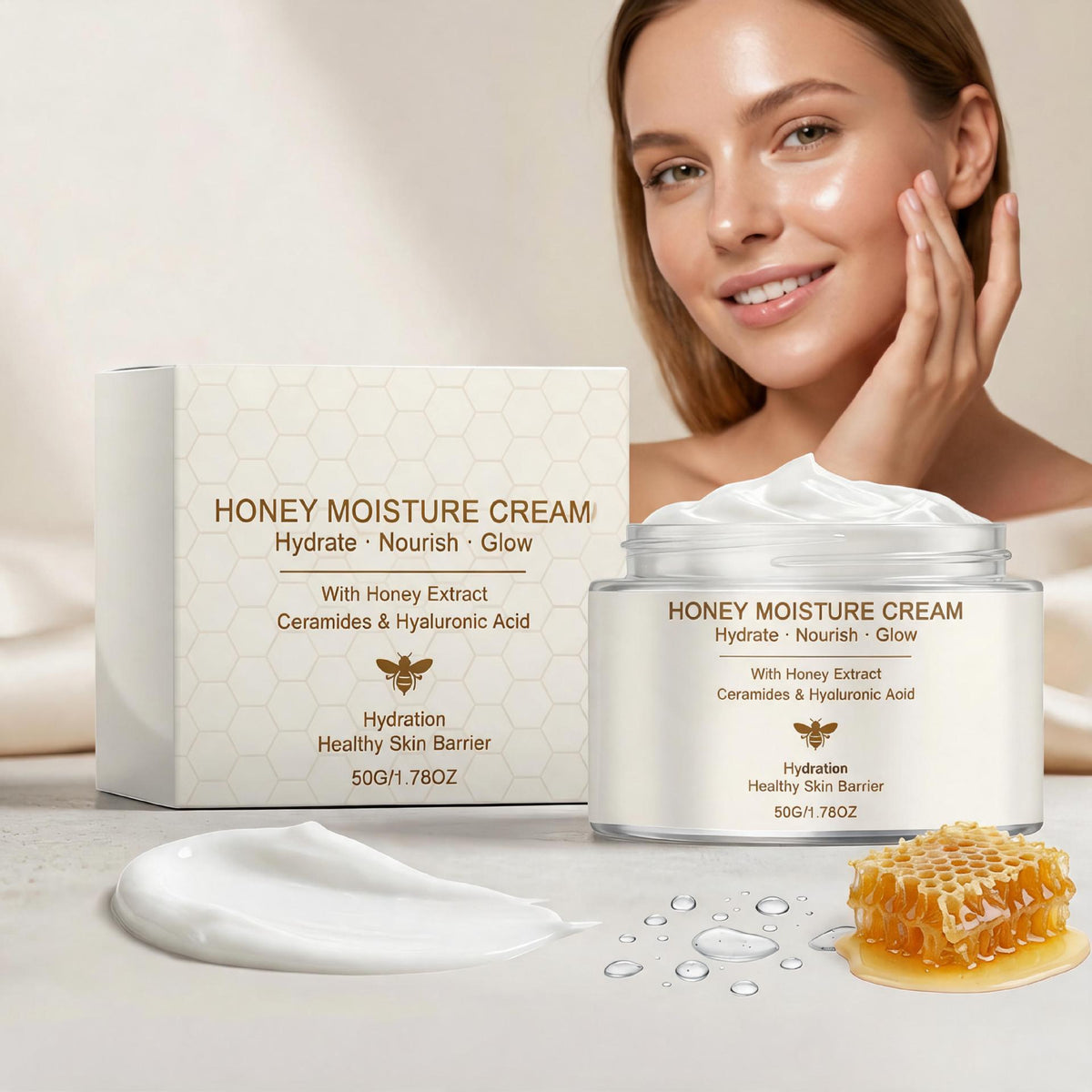 Moisturizing Face Cream with Hyaluronic Acid & Ceramides - 50g