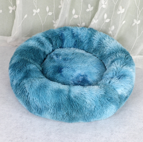 Round Plush Dog Bed for Small to Large Pets - Keeps Warm in Autumn and Winter