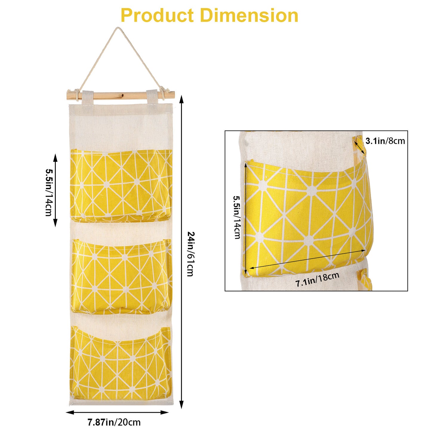 1Pc Wall Mounted Storage Bag Door Closet Hanging Organizer Waterproof