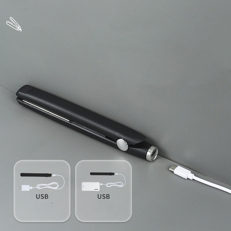 USB Hair Curler and Straightener - Dual-Use Mini Curling Iron & Flat Iron