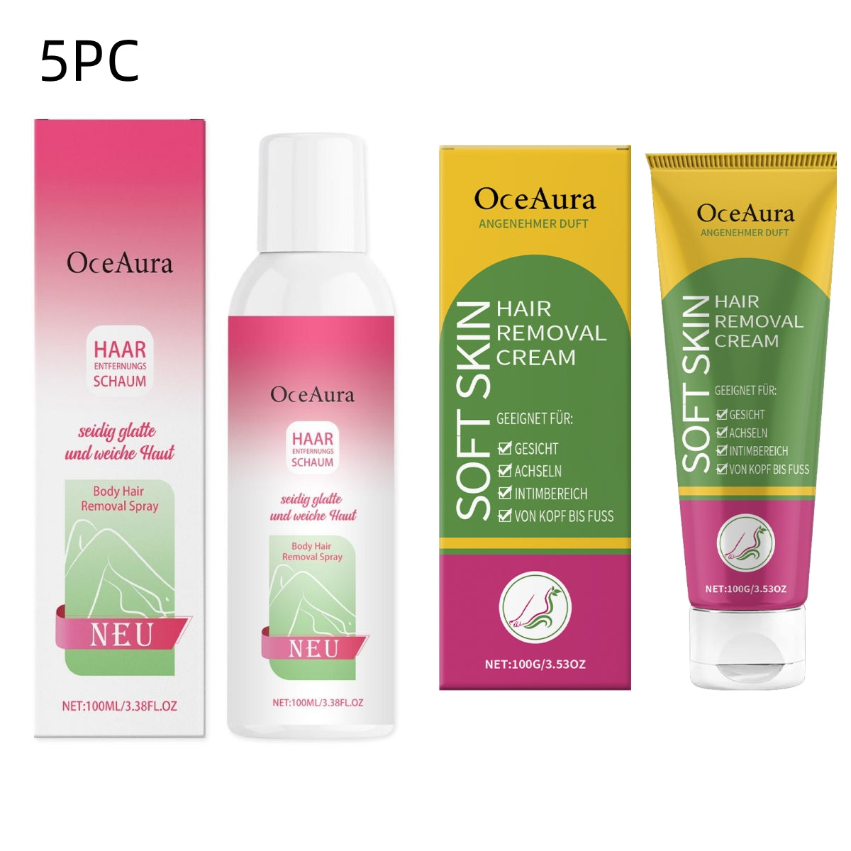 Hair Removal Spray Set - Mild & Non-Irritating 100ml