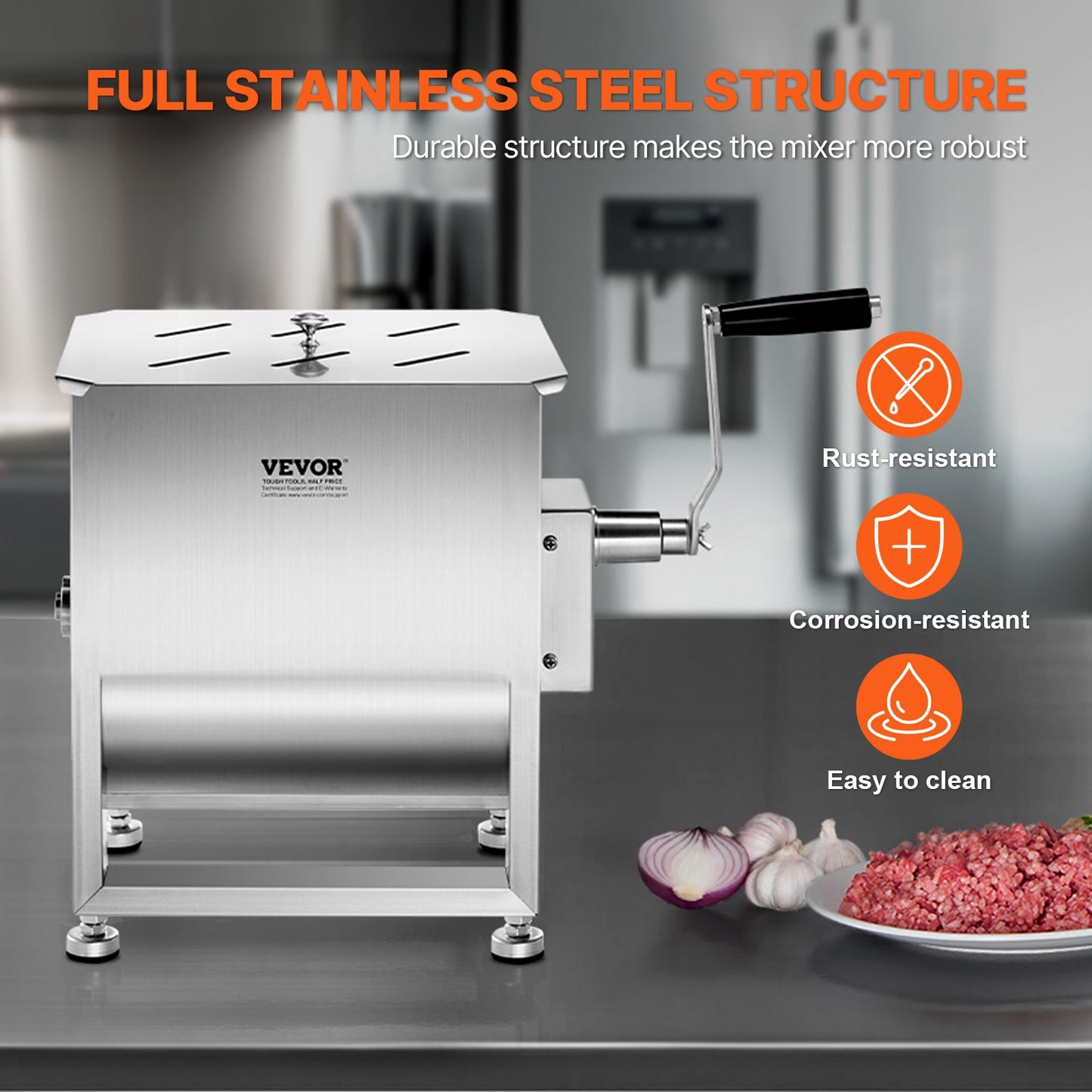 Manual Meat Mixer 120L Fixed Tank - Ideal for Sausage Production