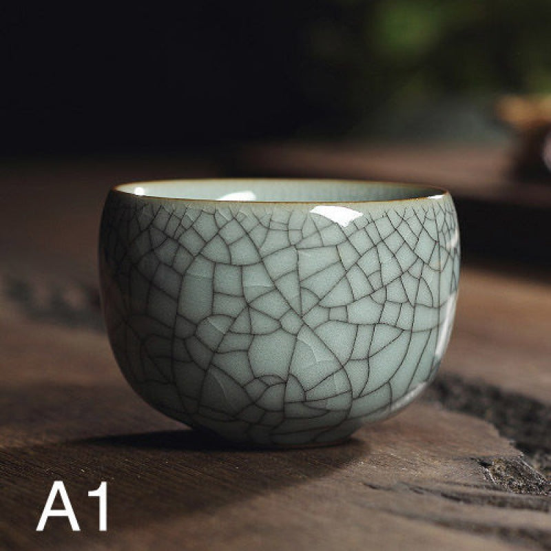 Ceramic Tea Cup Set with Ge Kiln Glaze - Kung Fu Tea Ceremony Accessories