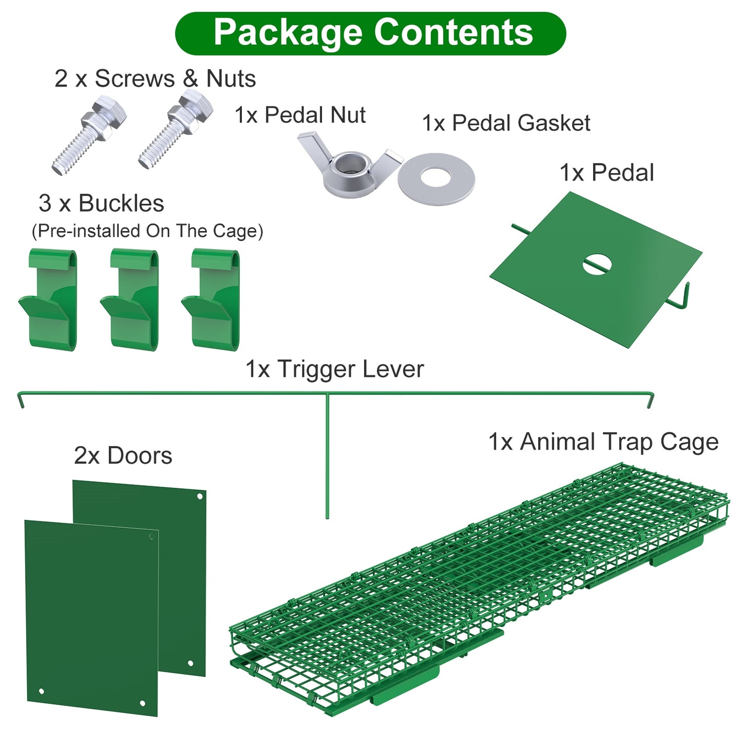 Humane Live Animal Cage Trap - Galvanized Iron, Multiple Sizes
