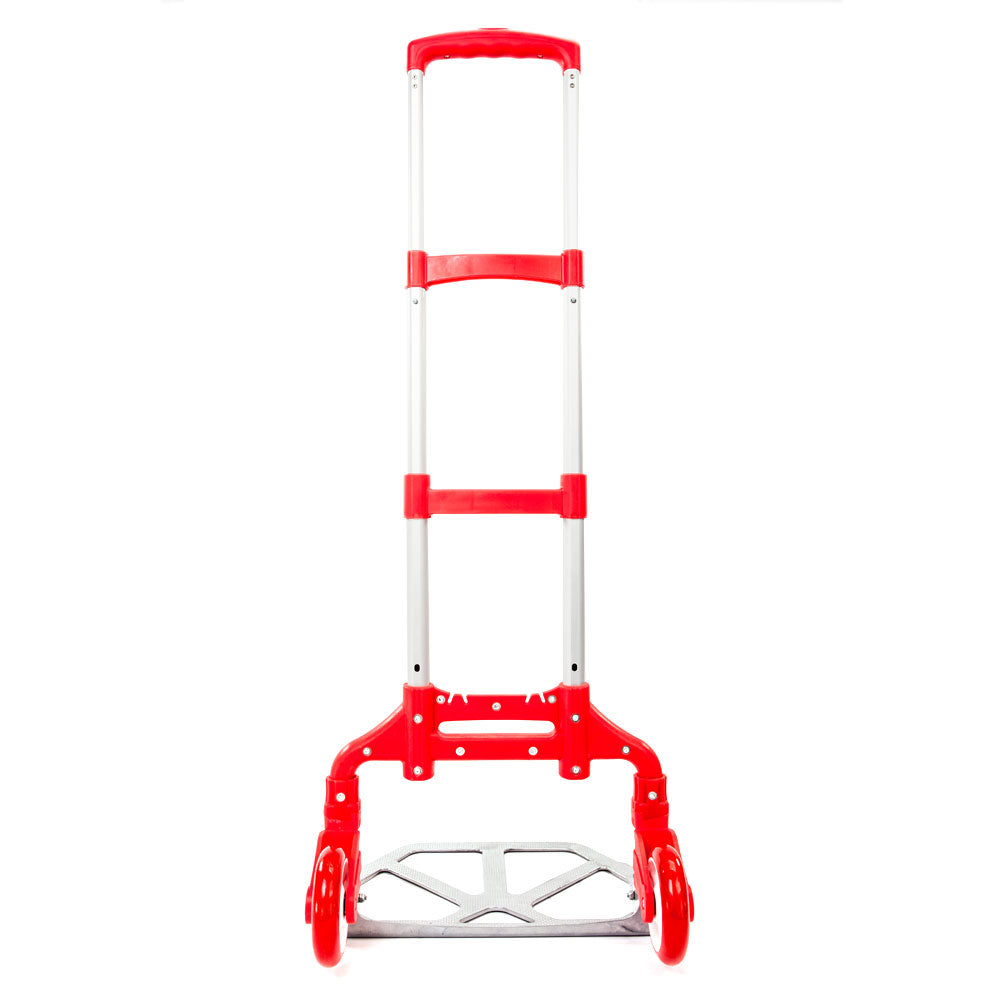Foldable Aluminum Hand Truck with 165 lbs Capacity - Red Portable Trolley