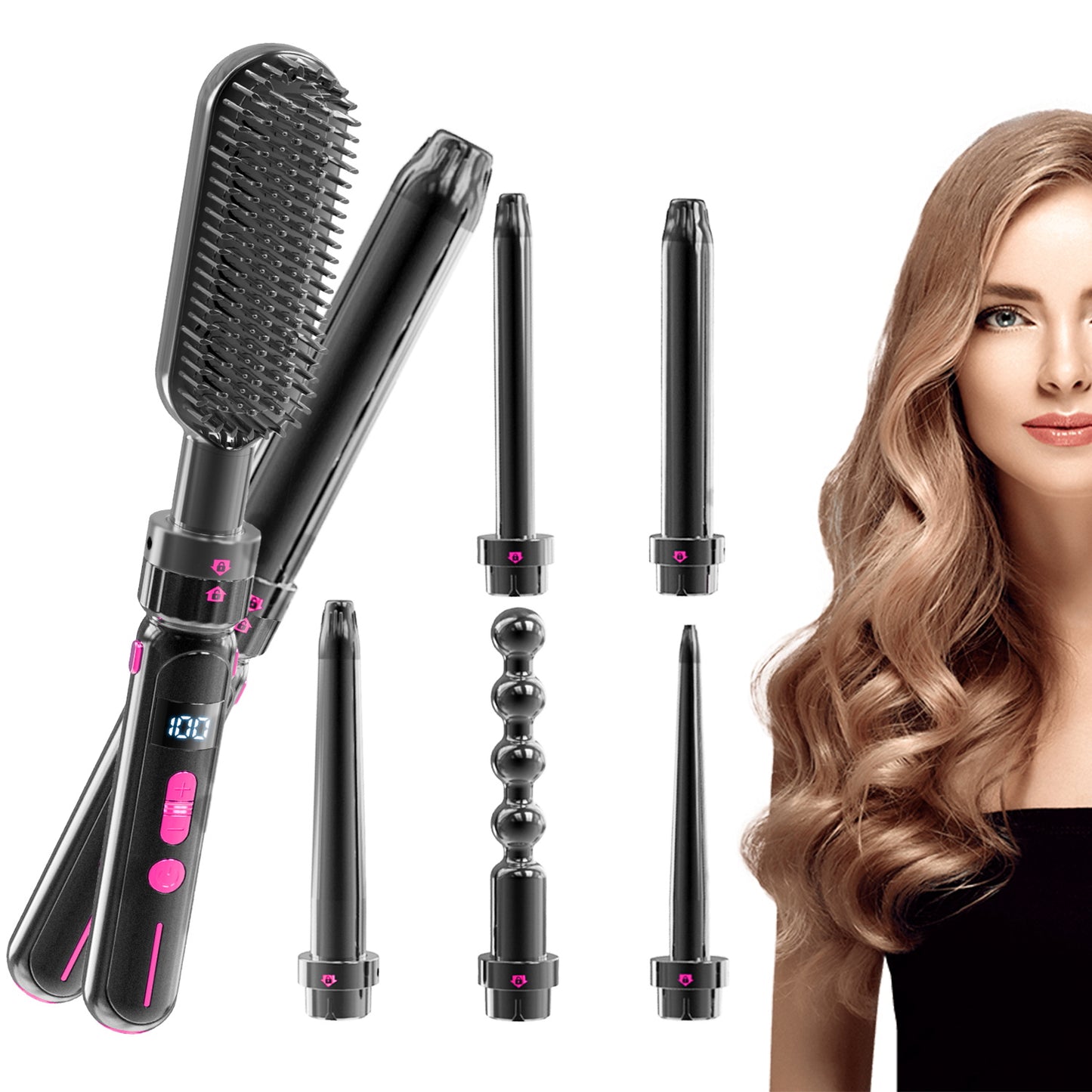 Ceramic 2-in-1 Curling and Straightening Iron with PTC Fast Heating