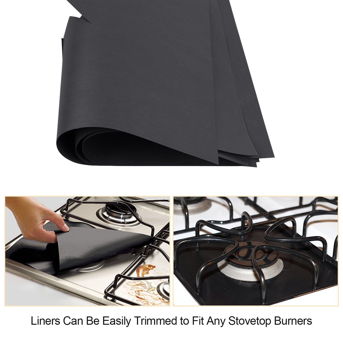 4-Pack Reusable Nonstick Stove Burner Protector Liners