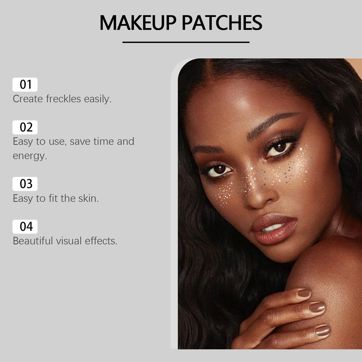 Freckles Tattoo Stickers Set with Glitter Dots - 6 or 165 Pieces