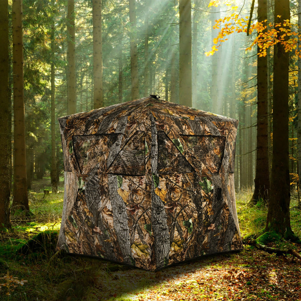 3-Person Portable Pop-Up Camouflage Hunting Blind with Tie-Downs