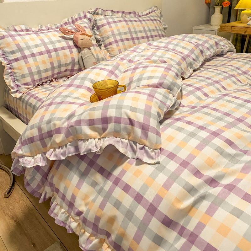 Princess Heart Bedding Set for 1.8M Bed - Kids Girl Bed Linen with Lace