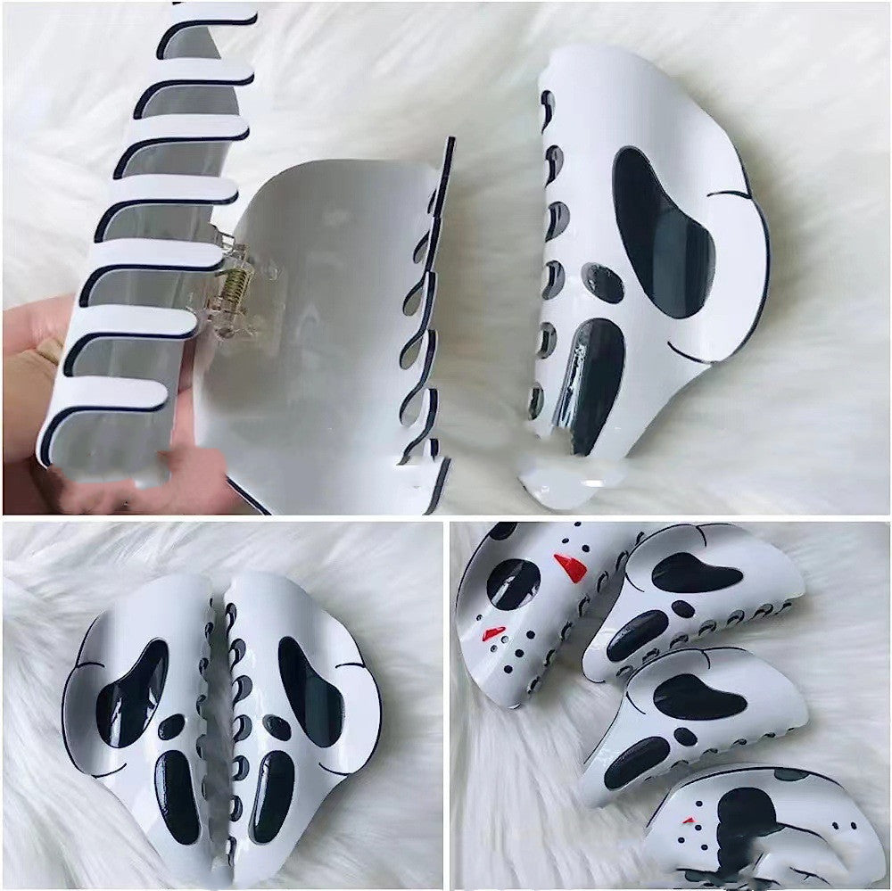 Halloween Hair Barrettes - White Grimace Decorative Hairpins for Women