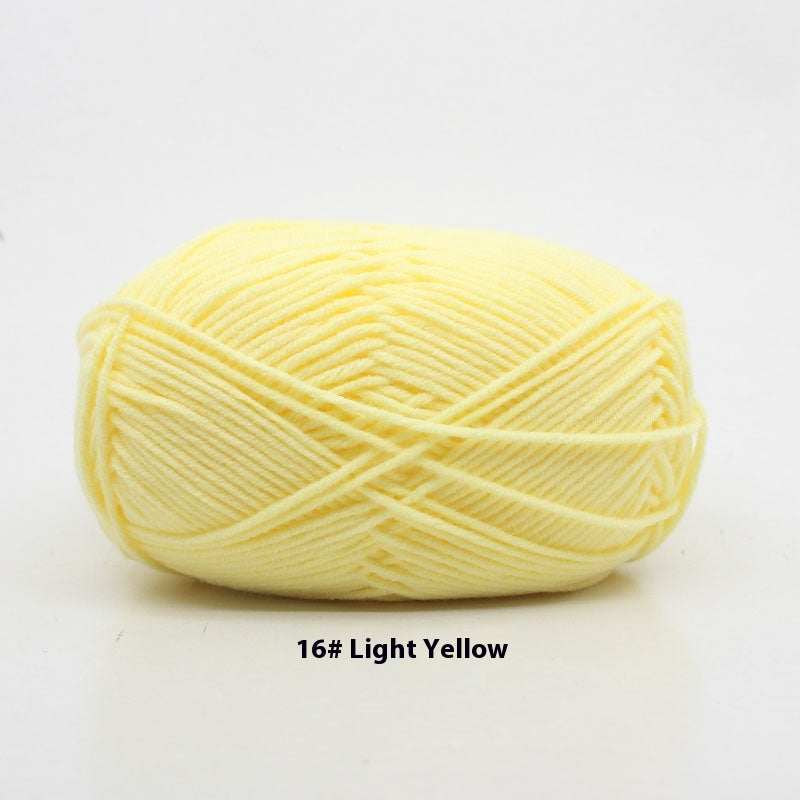 Four-Strand Milk Cotton Crochet Yarn Balls for Craft Projects - Multiple Colors