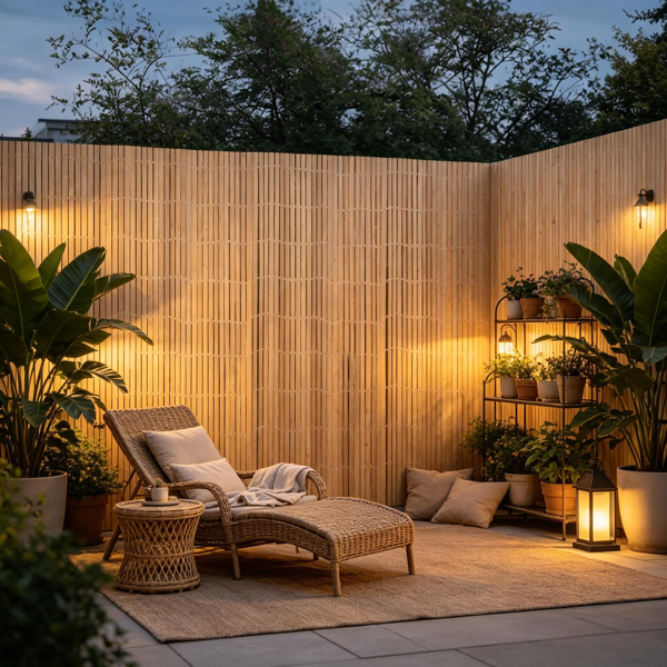 6 Ft Natural Bamboo Privacy Screen - Eco-Friendly Decorative Fence