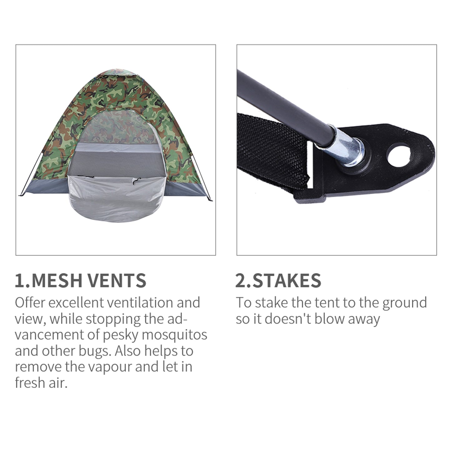 3-4 Person Camouflage Portable Camping Dome Tent