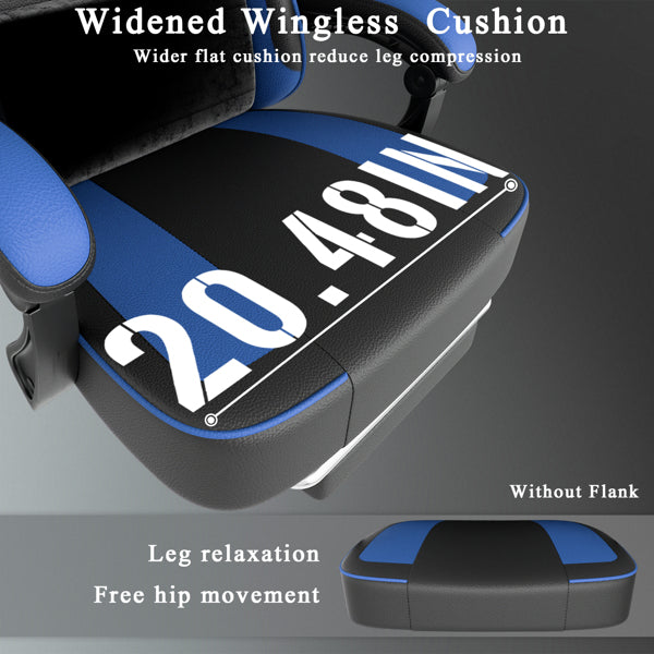 Ergonomic Gaming Chair with Footrest and Pocket Springs
