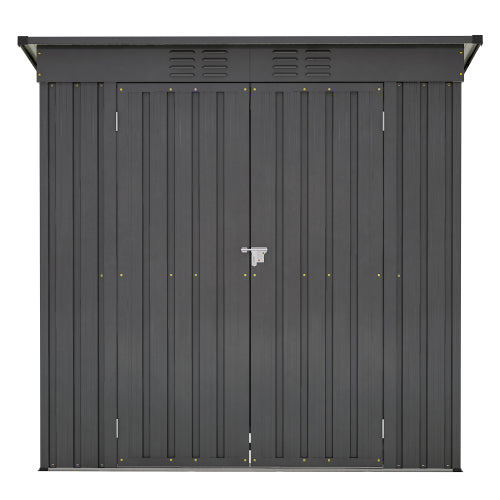 6 Ft x 4 Ft Outdoor Metal Storage Shed with Double Doors and Padlock