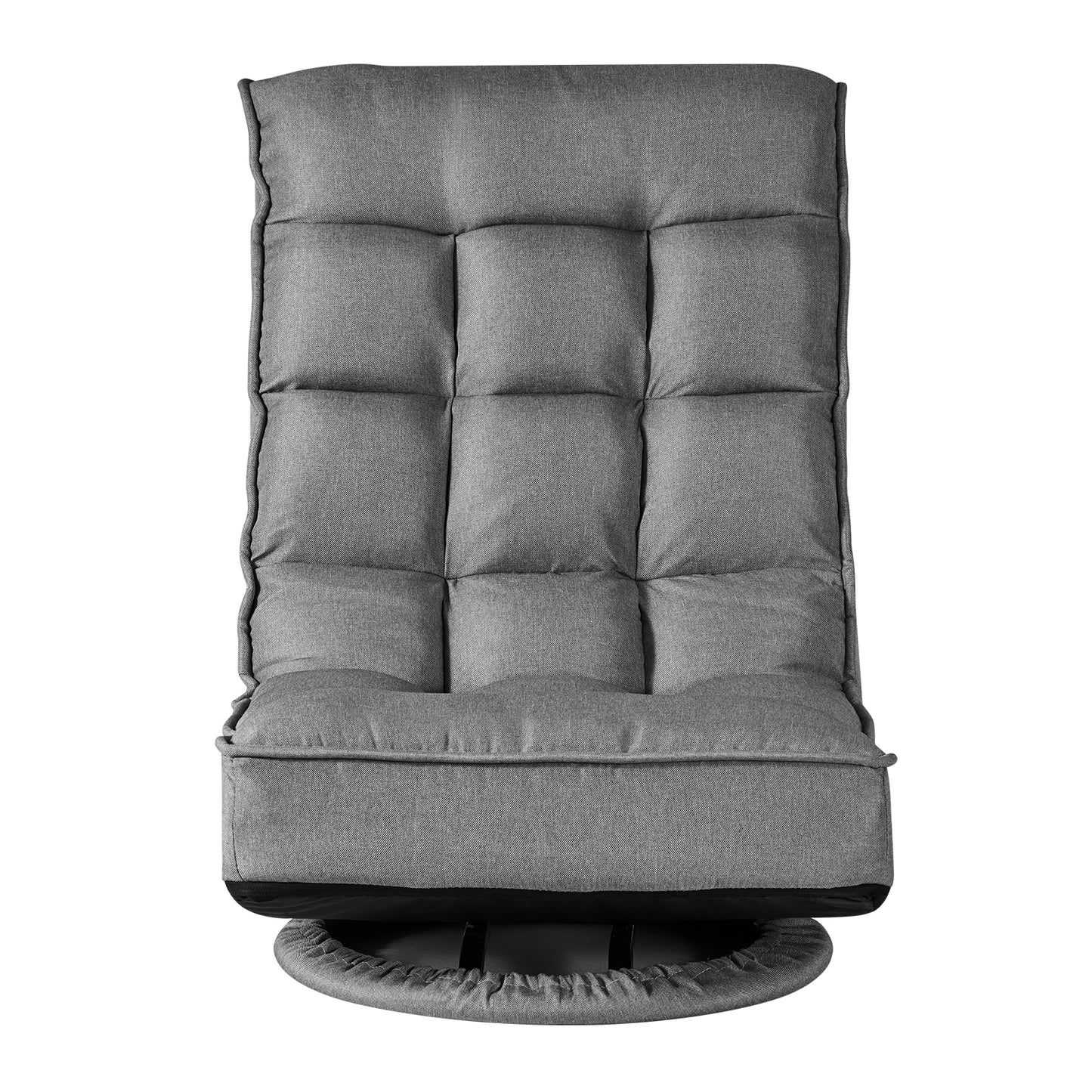 Swivel Floor Gaming Chair with 360° Rotation, Adjustable Backrest, Metal Frame, Linen Fabric, Gray