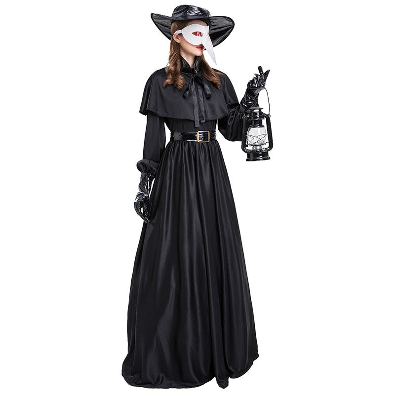 Medieval Plague Doctor Costume with Beak Mask - Multiple Styles
