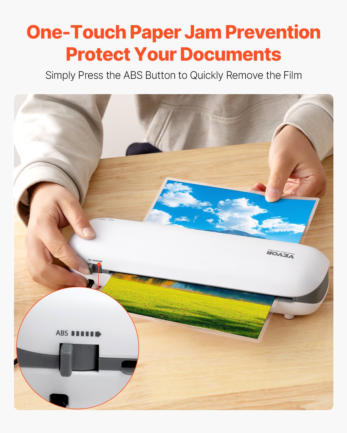 Thermal Laminator Machine for A4 Paper - Quick Warm, Portable, White