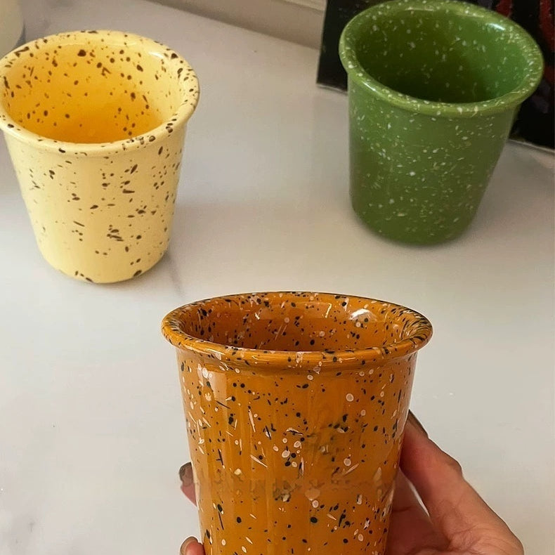 Ceramic Splash Ink Coffee Mug Set - Multiple Colors, 250ml Drinkware