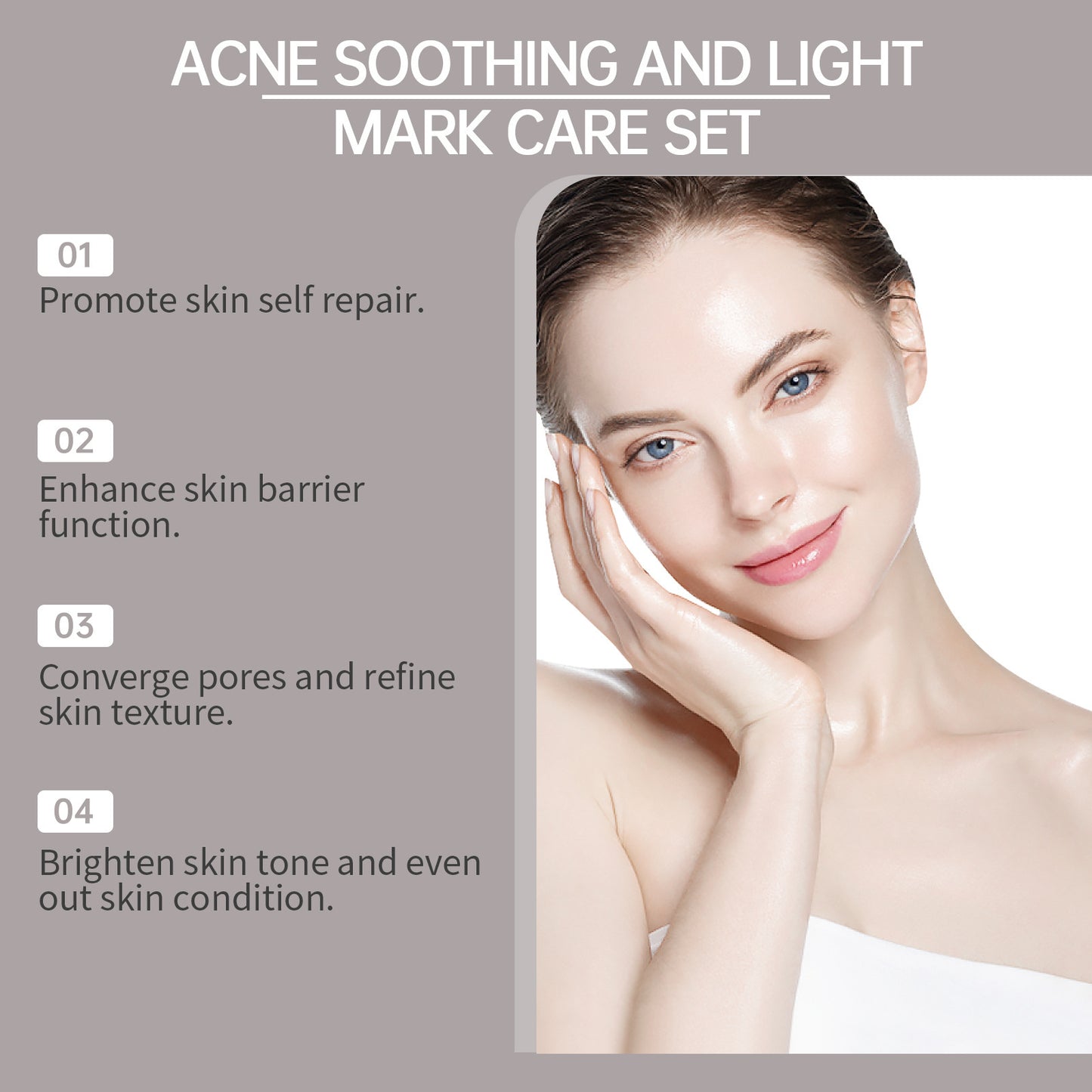 Acne Care Skin Care Set - Brightening Moisturizer, Cleanser & Serum