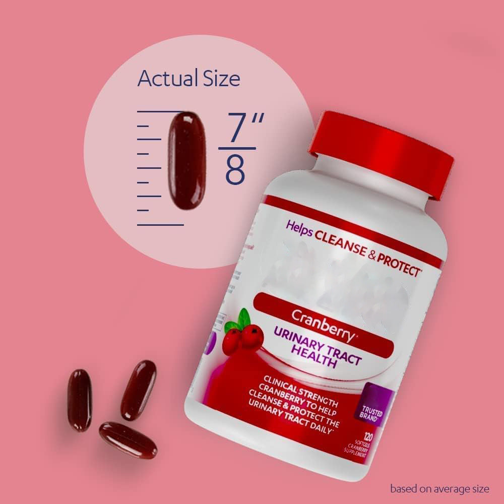 Cranberry Soft Capsules with Vitamin C - Immune Support, 120 Count