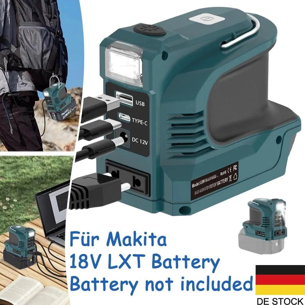 180W 18V LXT Battery Inverter with USB & LED Power Bank for Makita 18V Batteries