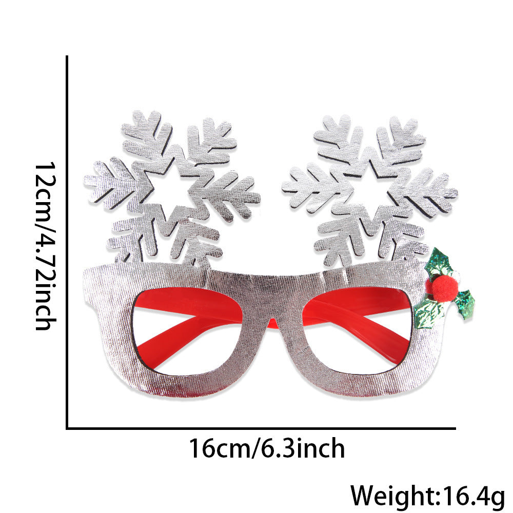 Christmas Snowflake Glasses - Festive Party Props for Holiday Celebration