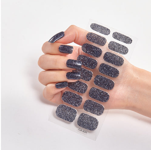 Solid Color Nail Art Wraps - 16 Piece Adhesive Nail Stickers Set