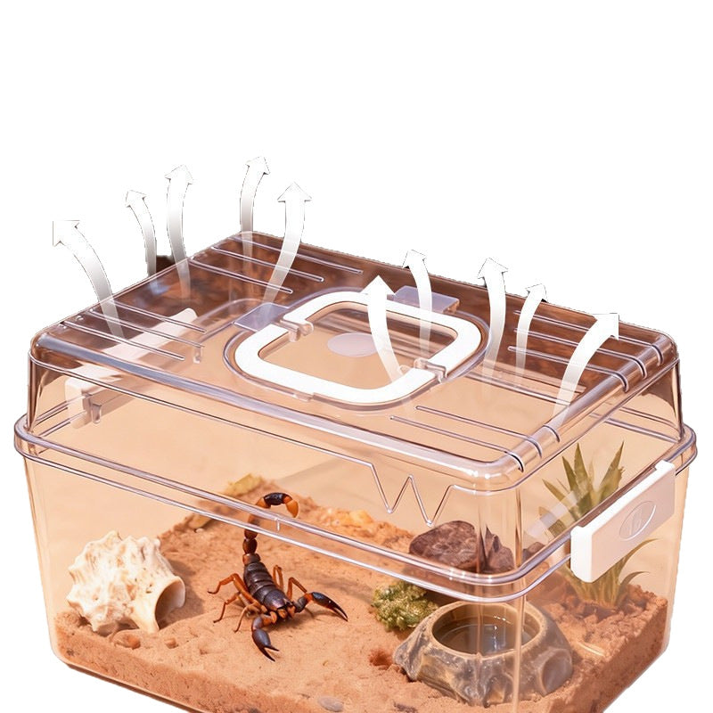 Portable Reptile Terrarium Box - Sealed, Medium Size, Pet Habitat