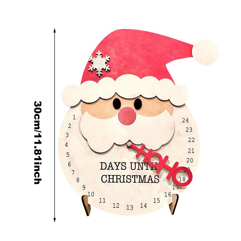 Christmas Countdown Wooden Ornament - Festive Holiday Decor