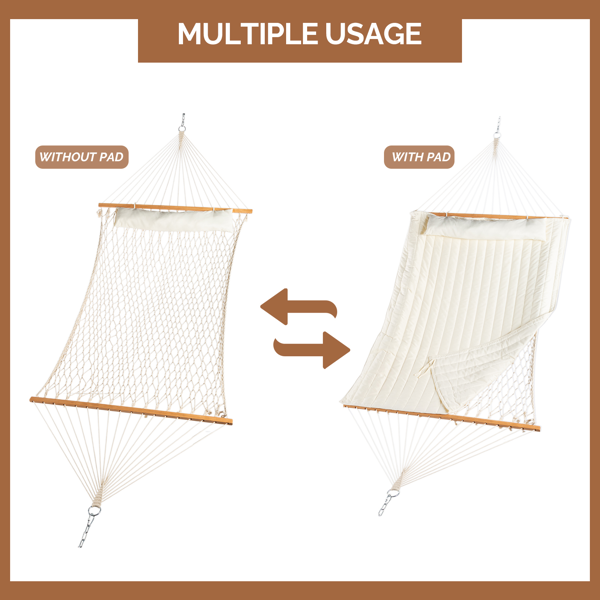 Heavy Duty Adjustable Hammock Set with Stand - Beige