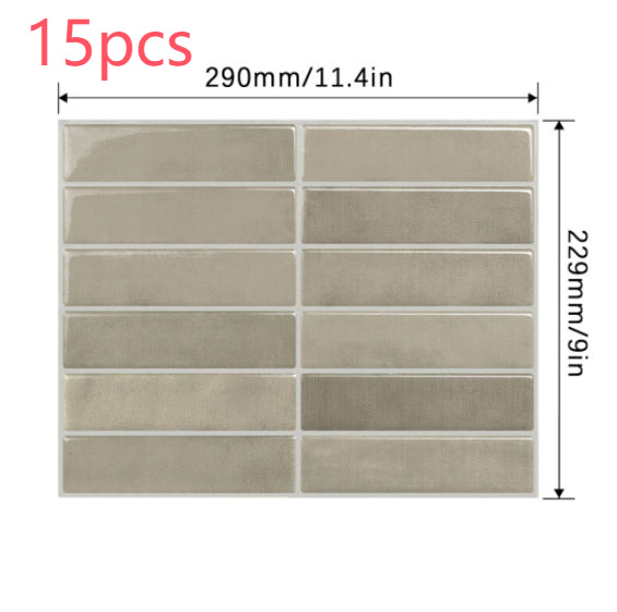 Waterproof 3D Self-Adhesive Wall Sticker for Kitchen Bathroom - High Temp Resistant