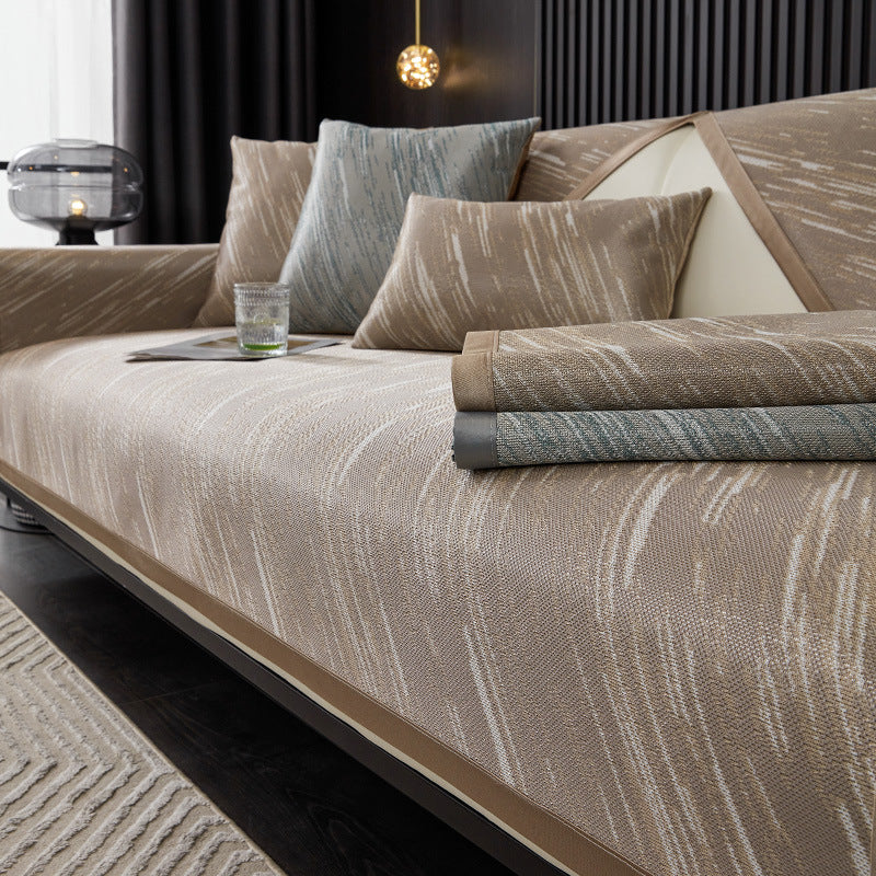 Ice Silk Sofa Cushion Cover Summer Non-Slip Breathable Home Decor