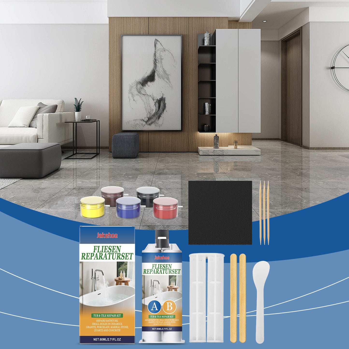 Ceramic Tile Repair Kit - Seamless Bonding for Bathroom & Kitchen Surfaces