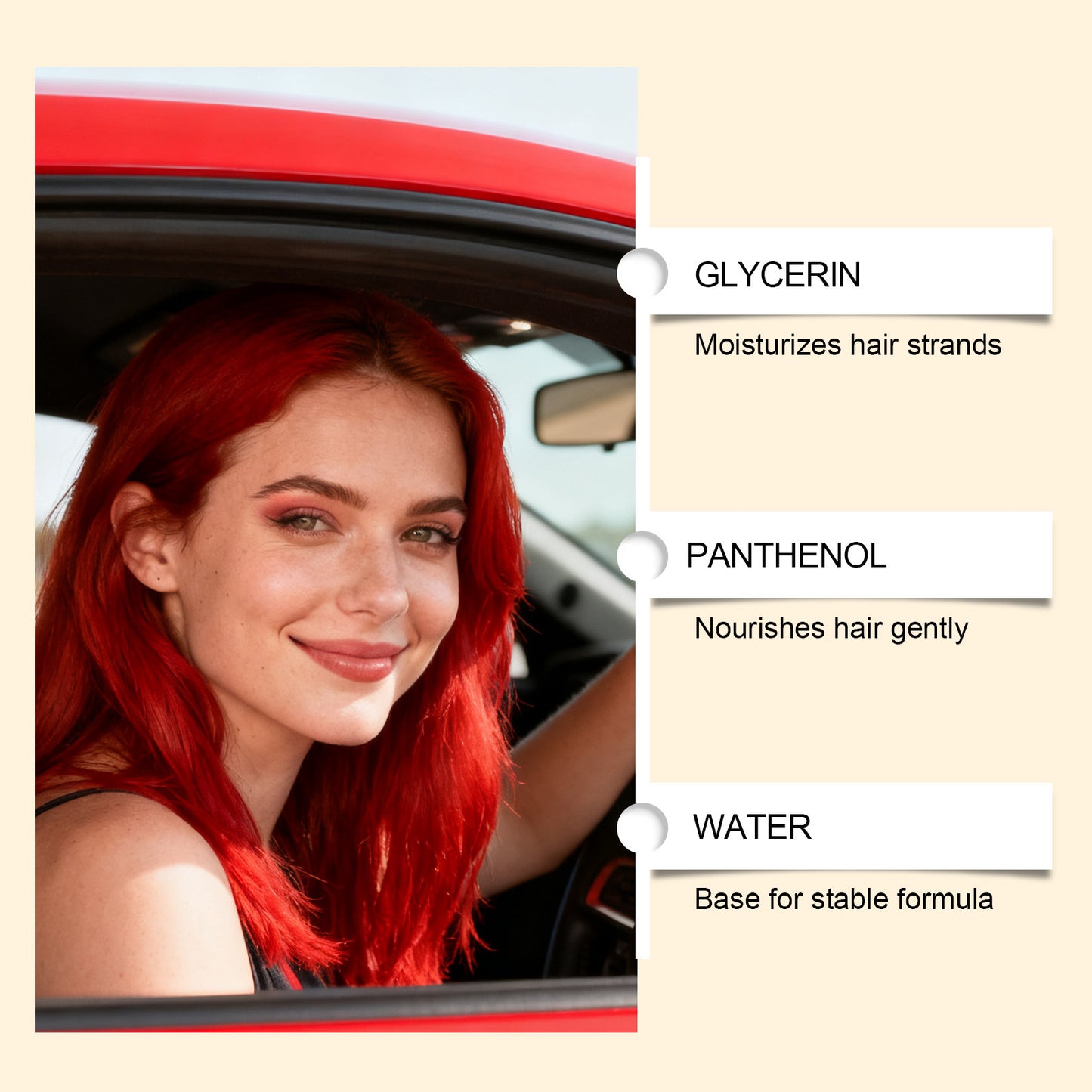 Bright Red Temporary Hair Spray 30ML - Long-Lasting Color & Moisturizing