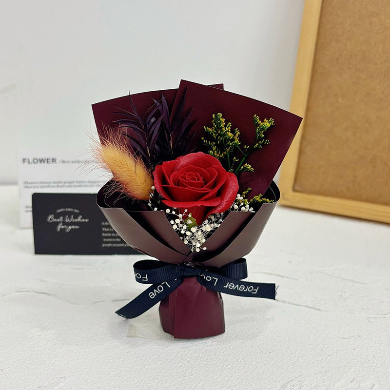 Preserved Red Rose Mini Bouquet for Valentines Day and Teachers Day Gift - Female Teachers