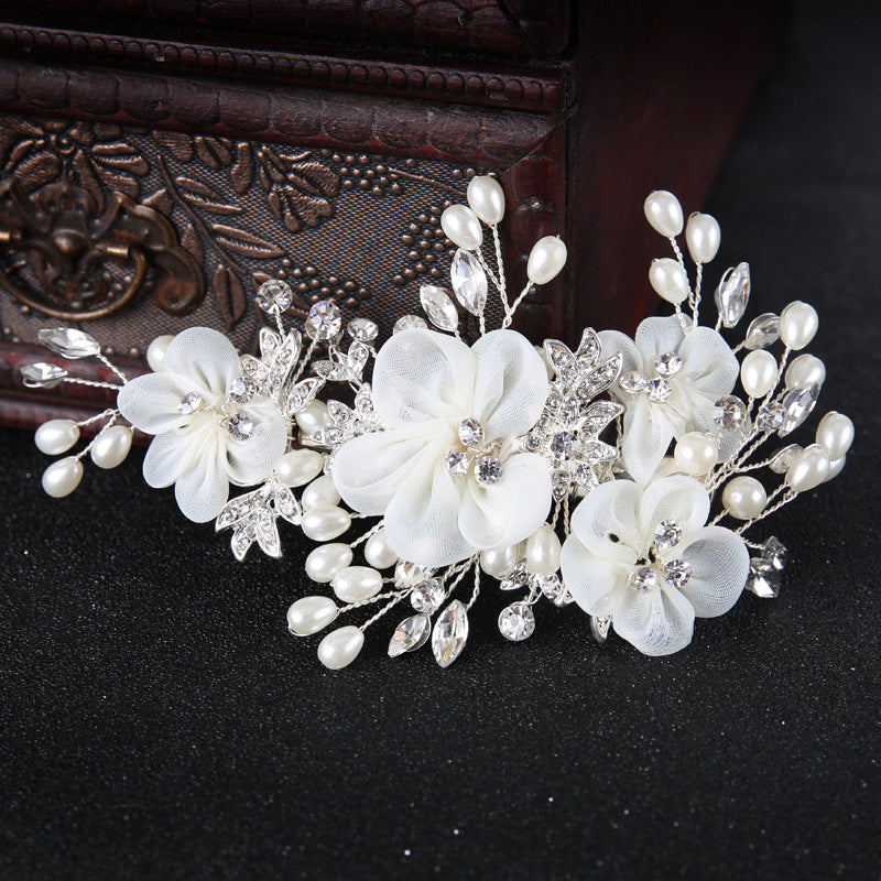 Elegant White Shell Pearl Crystal Hairpin for Wedding & Bridal Hair Accessory