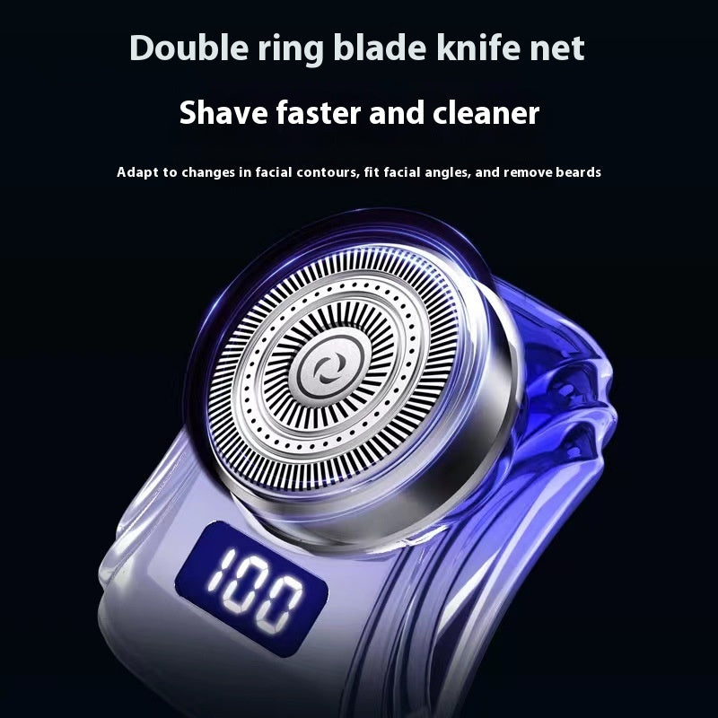 Rechargeable Portable Men Shaver with Washable Cutter Head - Travel Grooming