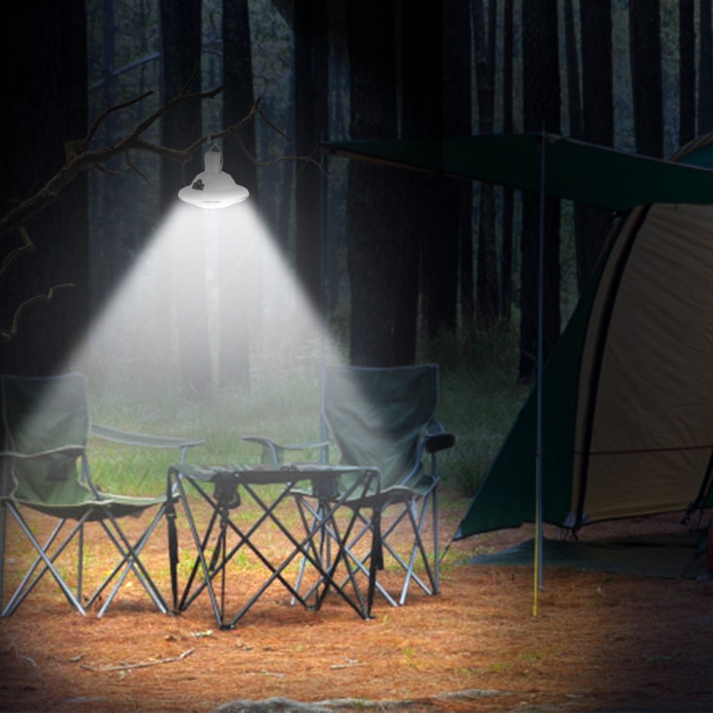 Solar Camping Lantern with Remote - Waterproof 3 Light Modes, Rechargeable Battery