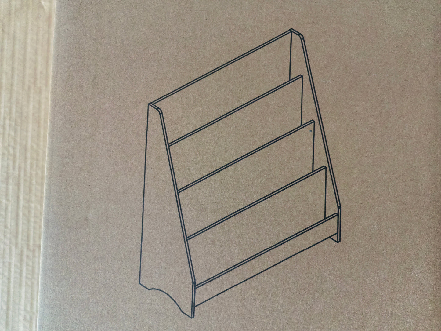 4-Tier Kids Bookshelf - Gray MDF Book Display for Bedrooms & Playrooms