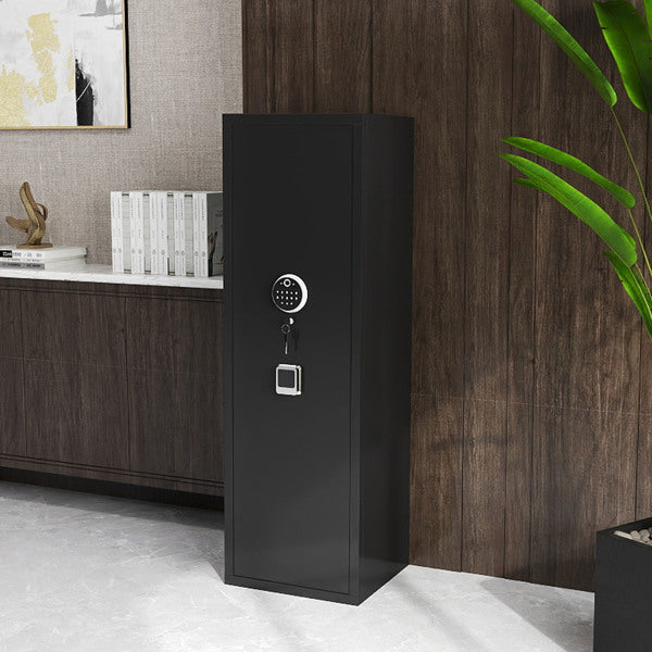 Electronic Safe with Fingerprint & Key Lock, Detachable Partition, Black