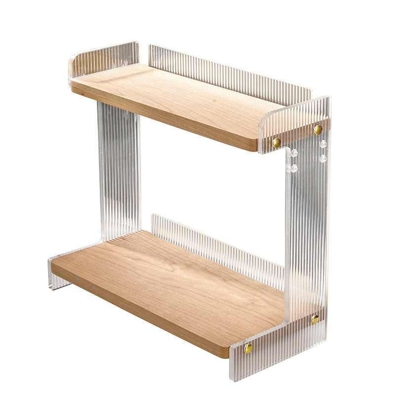 Multifunctional Bathroom Countertop Acrylic Storage Shelf - Removable & Moisture-Proof