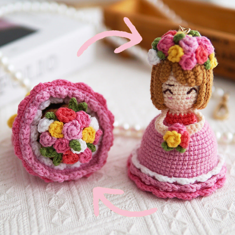 Wedding Bridal Flower Hanging Ornaments Set - White Green Pink Colors