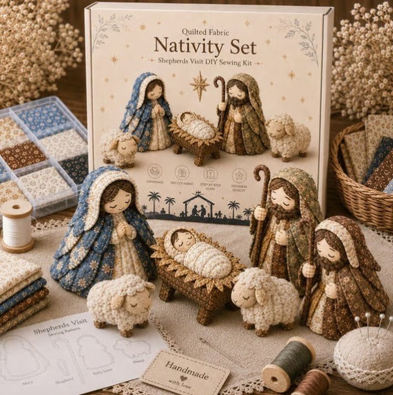 DIY Patchwork Nativity Scene Sewing Kit - Creative Holiday Craft Gift