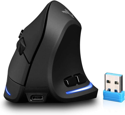 Zeerkeer Ergonomic Vertical Mouse, RGB Wired Vertical Gaming Mouse with Joystick, 10000 Max DPI and 11 Programmable Buttons for Gamers, Computer (Wired)