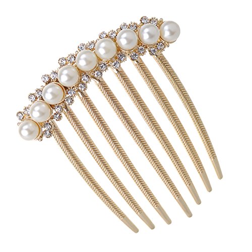 IPINK Wedding Bridal Rhinestone Pearl Crystal Hair Comb Claw Hairpin Hair Ornaments Accessory