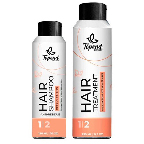 Topend Beauty Keratin Hair Treatment Kit – 470ml | Organic Straightening & Anti-Frizz System with Clarifying Shampoo | Formaldehyde-Free | Smooth, Shine & Repair All Hair Types