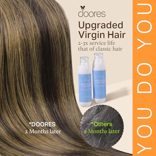 DOORES I Tip Hair Extensions, Balayage Chocolate Brown to Caramel Blonde 50g/50s 24 Inch, Itip Extensions Human Hair For Women Human Hair Cold Fusion Hair Extensions Straight Itip Extensions