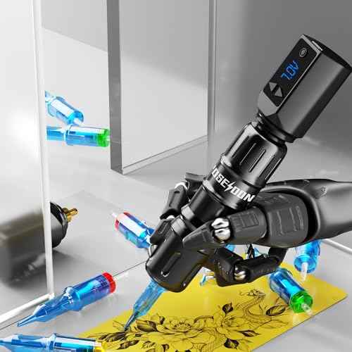 POSEIDON Tattoo Pen Kit Tattoo Gun Kit with 2Pcs Tattoo Batteries Tattoo Machine Kit with 11 Tattoo Inks 20pcs Tattoo Cartridge Needles for Beginers and Artists